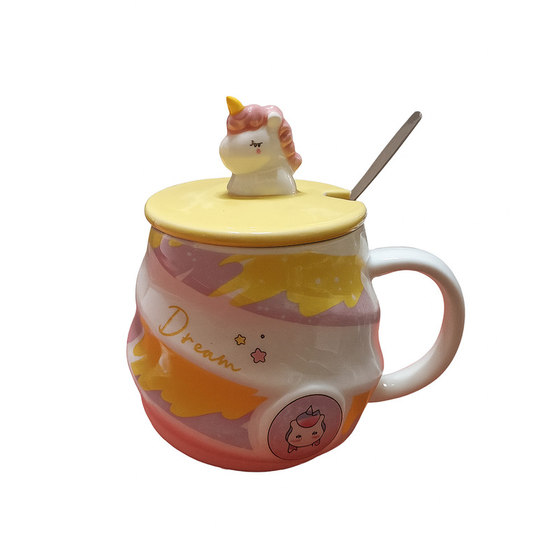 ماگ مدل یونیکورن مهربان به همراه لیوان