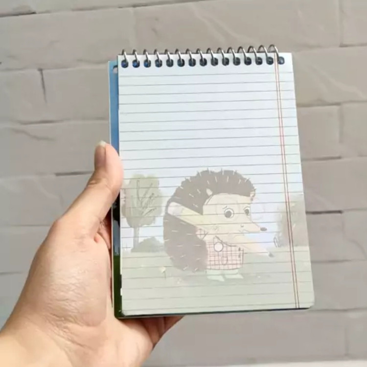 دفترچه یادداشت 50 برگ سیمی مدل جوجه تیغی کد 07